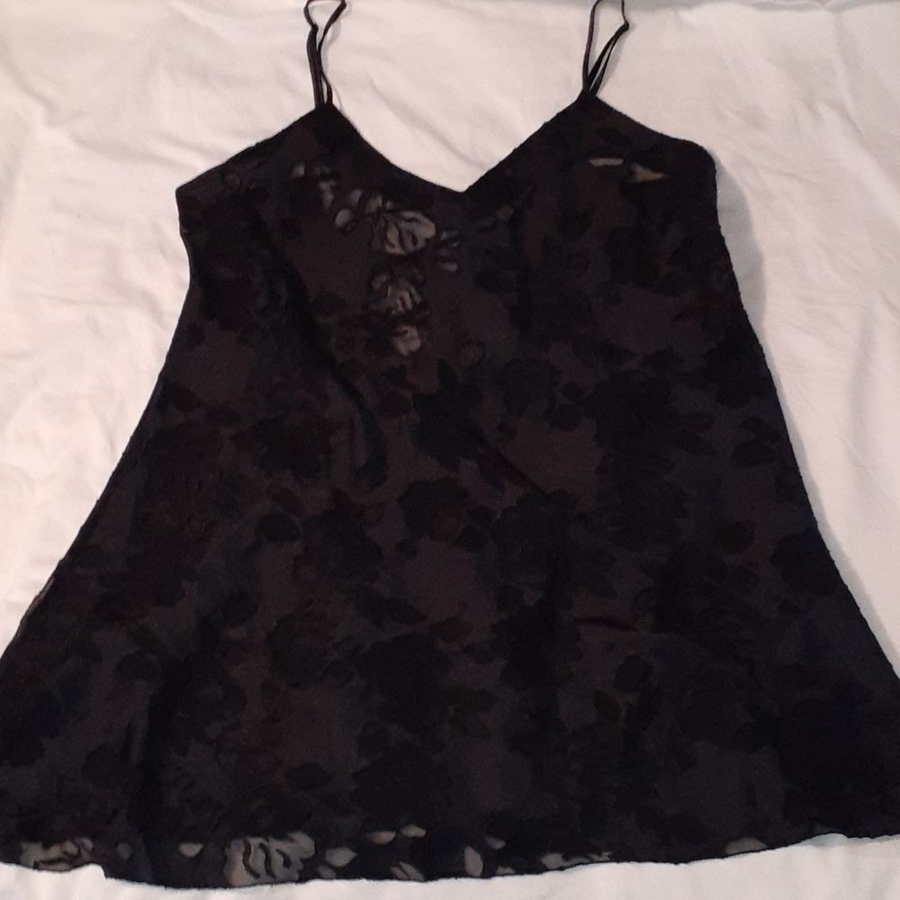 Vintage Gold Label Victorias Secret‎ Burnout Lace-Up Babydoll Camisole Lingerie